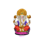 4 inch Lord Ganesha idol red dhoti purple shawl hand painted resin Hindu statue wholesale export India model 408 SV