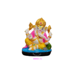 4 inch Lord Ganesha idol pink and yellow hand painted resin Hindu statue for wholesale export India model 409 SV