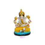 5 inch hand painted Lord Ganesha resin idol Model 504 SV seated statue for pooja and home decor