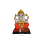 Hand painted Ganesha idol orange dhoti 5 inch