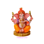 Export-quality Ganesha statue 7147N for wholesale, featuring intricate hand-painting and gold-leaf accents, 6.5 inch height.