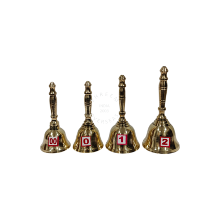 Brass Temple Bells from size 00 to 2 perfect for a home temple and for Aarti at bigger temples.