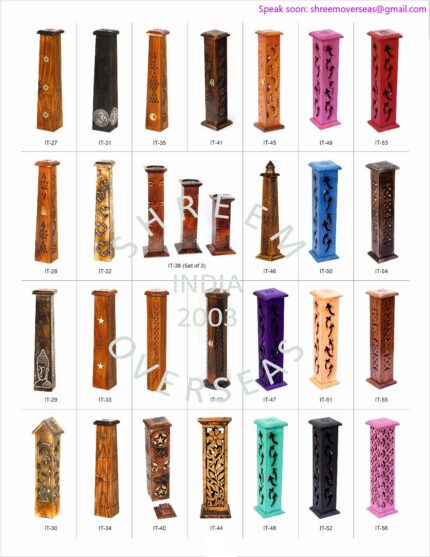 12-inch vertical incense burner towers wholesale from India for export to USA UK and Australian spiritual shops