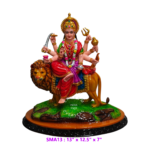 Goddess Durga on Lion Statue SMA13MN 13 inch multi color hand painted resin idol
