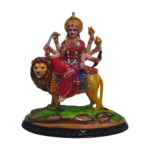 Goddess Durga on Lion Statue SM1509N 8 inch multi color hand painted resin idol