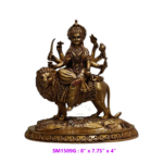Goddess Durga on Lion Statue SMA1509G 8 inch antique bronze resin idol sitting on lion