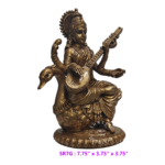 7.75" Antique Gold Goddress Saraswati on Swan