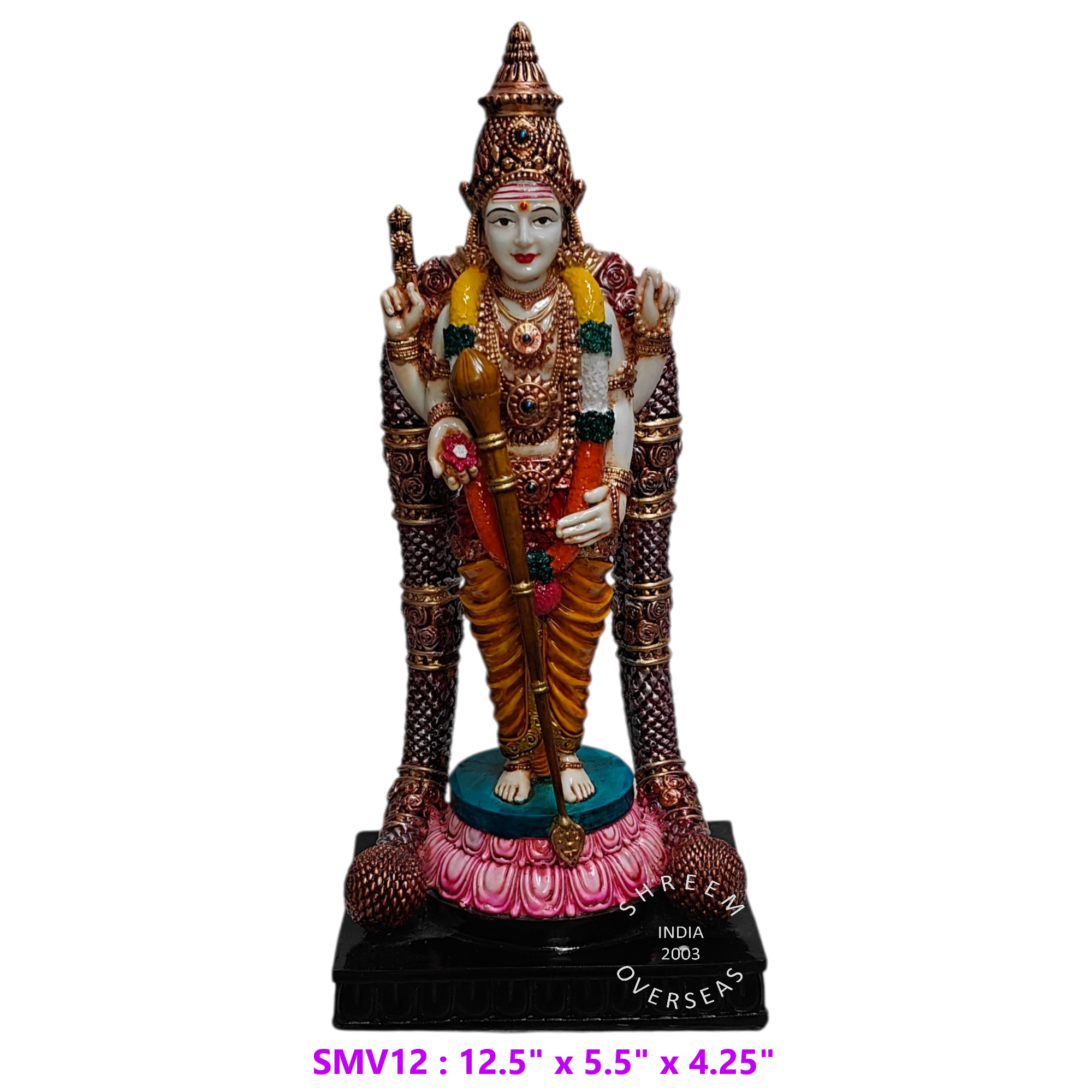 Lord Venkateswara Balaji Statue SMV12 12.5 inch multi color hand painted resin idol